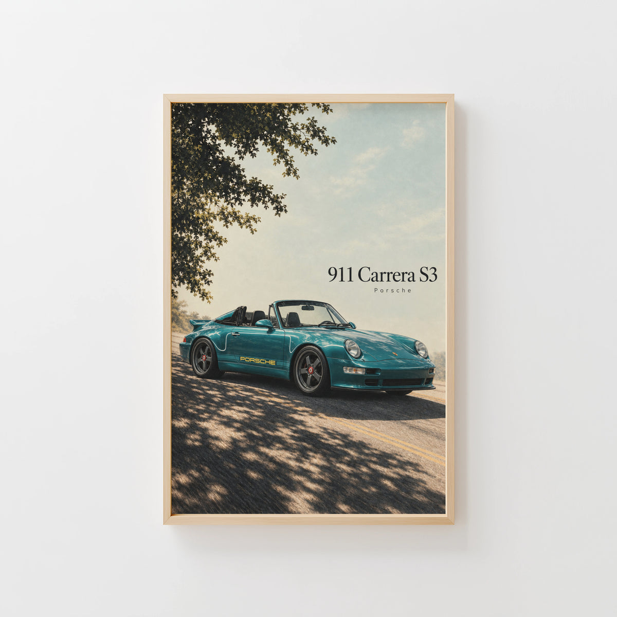 Vintage Porsche 911 Carrera S3 Print, Car Wall Art