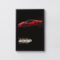 Vintage Ferrari 499P Print, Red Supercar Wall Art