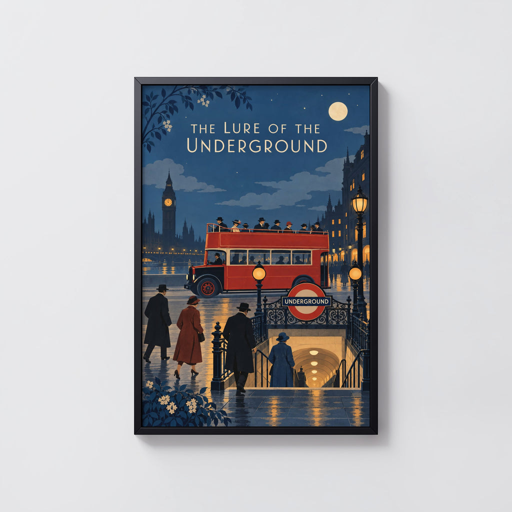 Vintage London Underground Poster, Night Bus Print