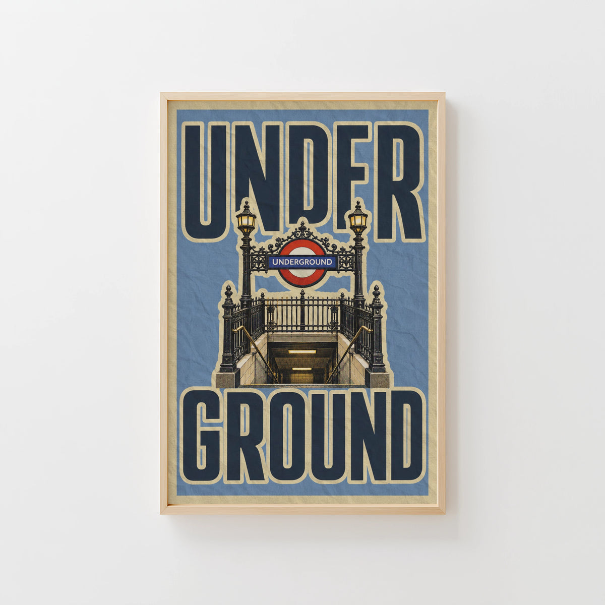 Vintage London Underground Poster, Tube Station Print