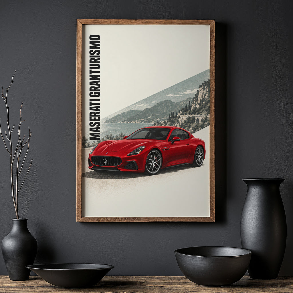 Vintage Maserati GranTurismo Print, Car Wall Art