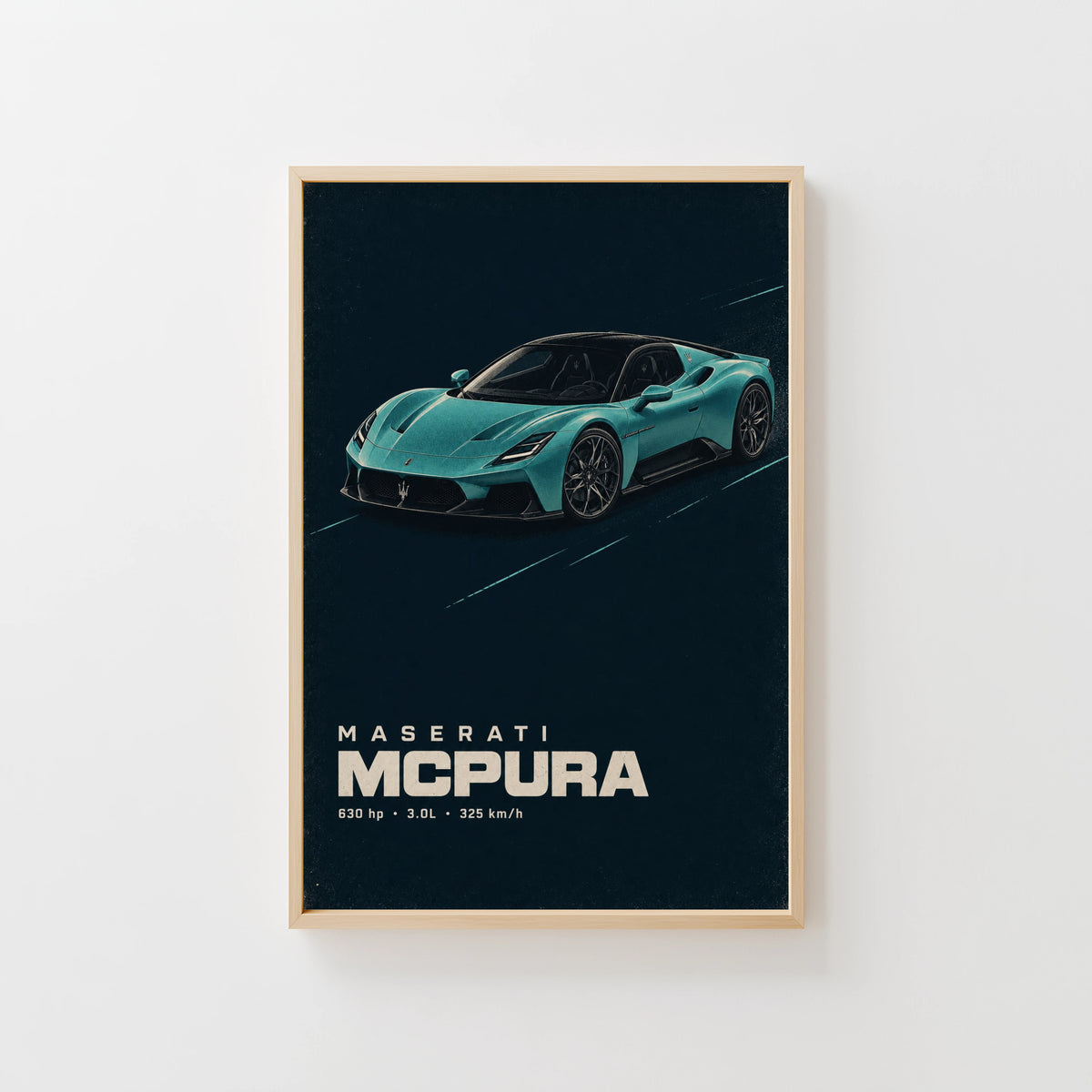 Vintage Maserati MCPURA Print, Car Wall Art