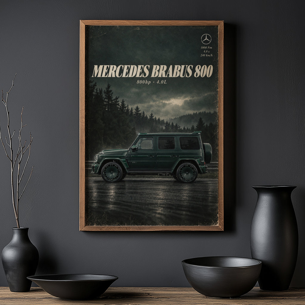Vintage Mercedes Brabus Print, Car Wall Art