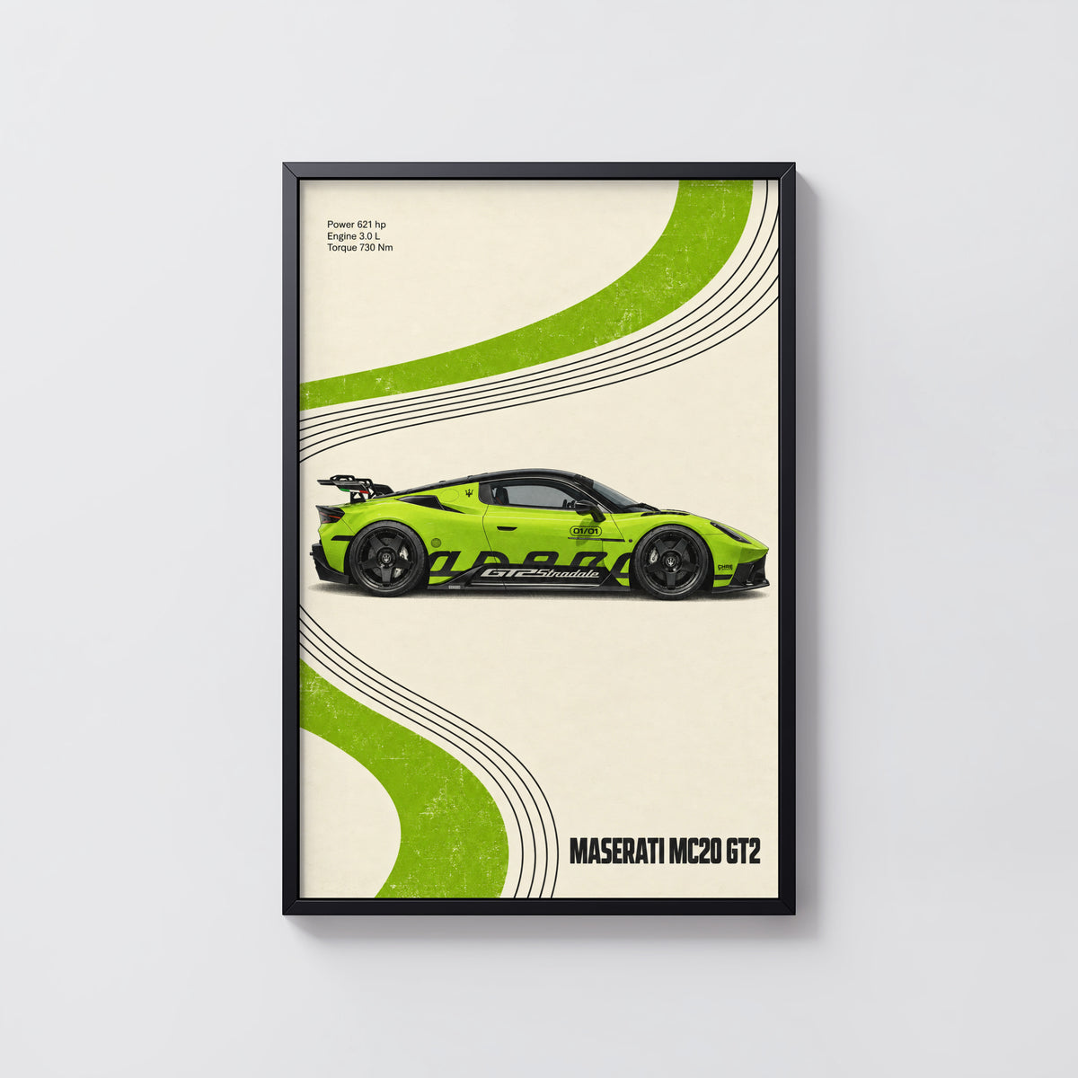 Vintage Maserati MC20 GT2 Print, Car Wall Art