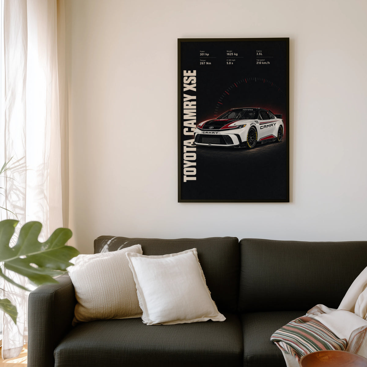 Vintage Toyota Camry Print, Racing Car Wall Art