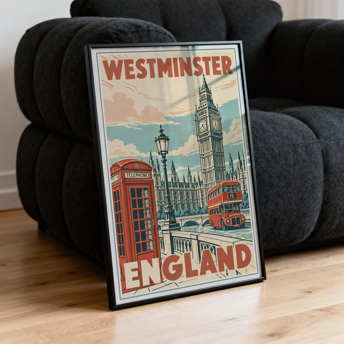Vintage Westminster Poster, London England Wall Art Print