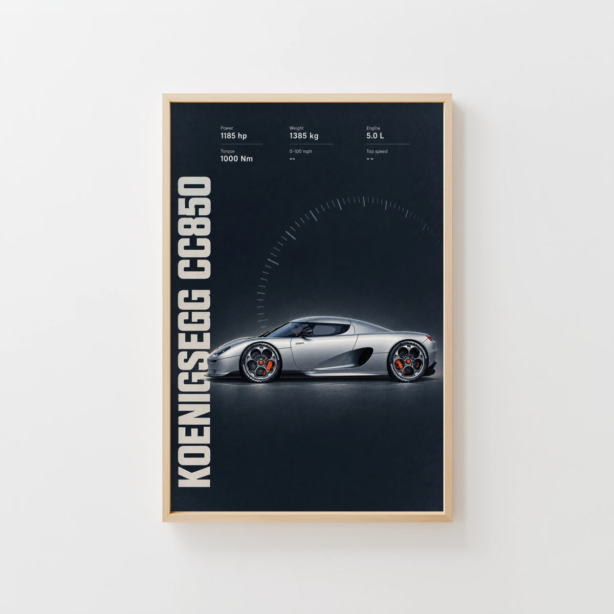 Vintage Koenigsegg CC850 Print, Supercar Wall Art