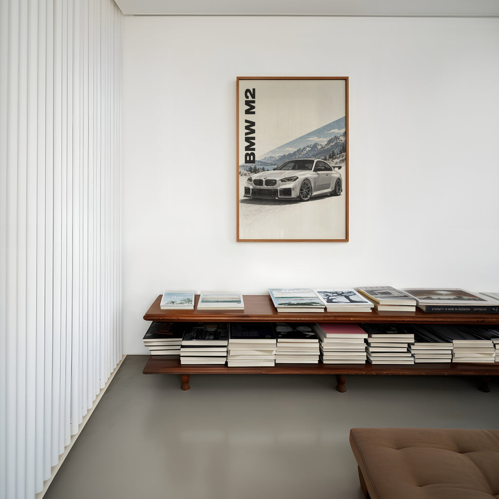 Vintage BMW M2 Print, Mountain Car Wall Art
