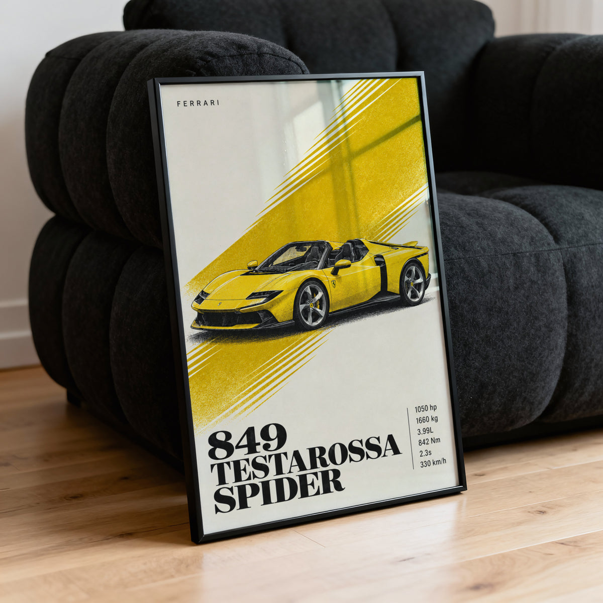 Vintage Ferrari Testarossa Spider Print, Car Wall Art
