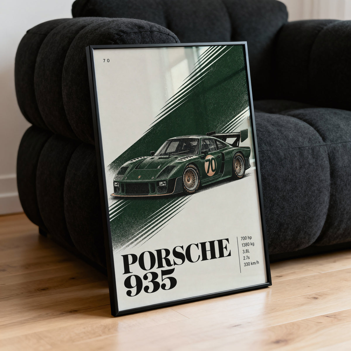 Vintage Porsche 935 Print, Racing Car Wall Art