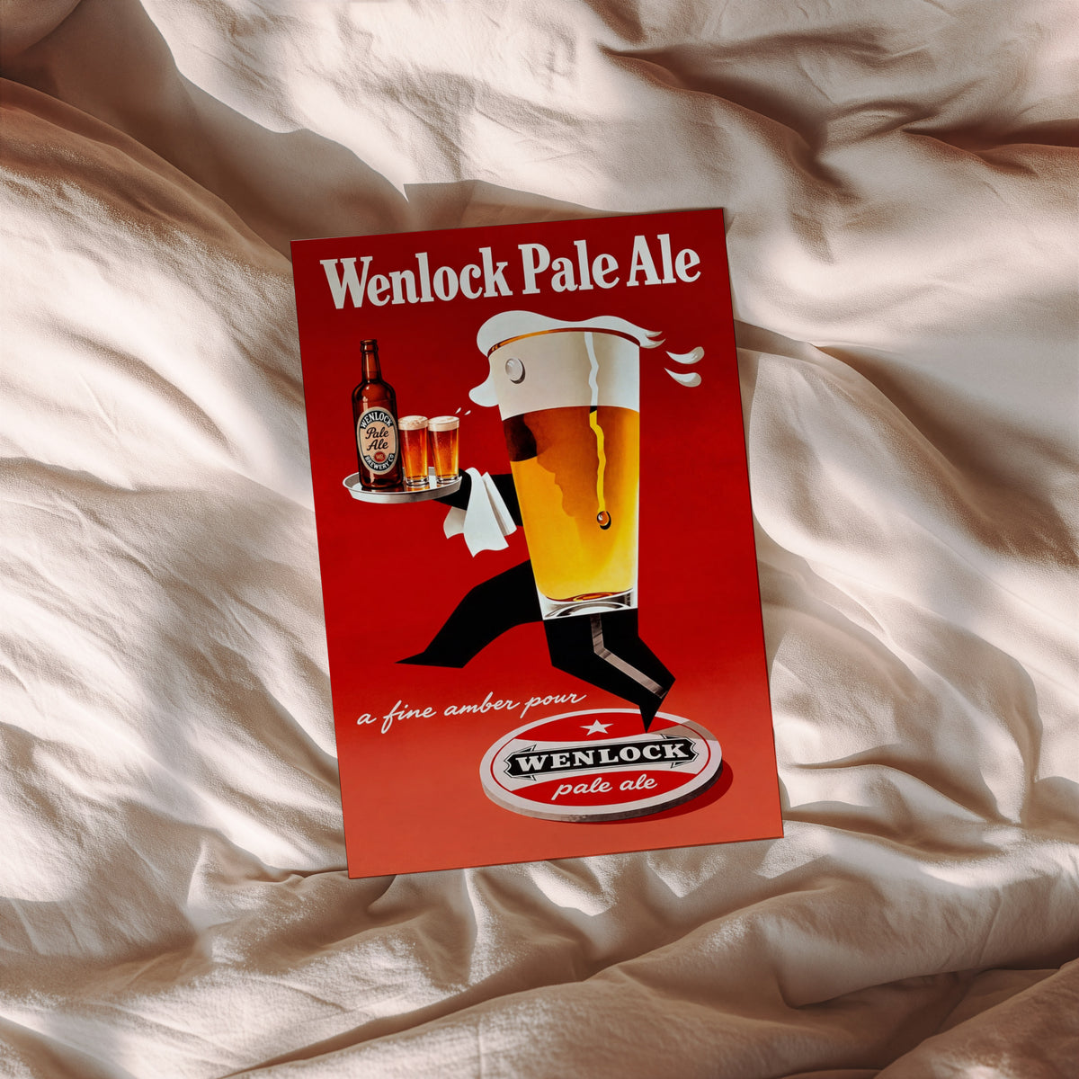 Vintage Wenlock Pale Ale Beer Print and Poster, Pub Art
