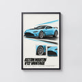 Vintage Aston Martin V12 Vantage Print, Car Wall Art