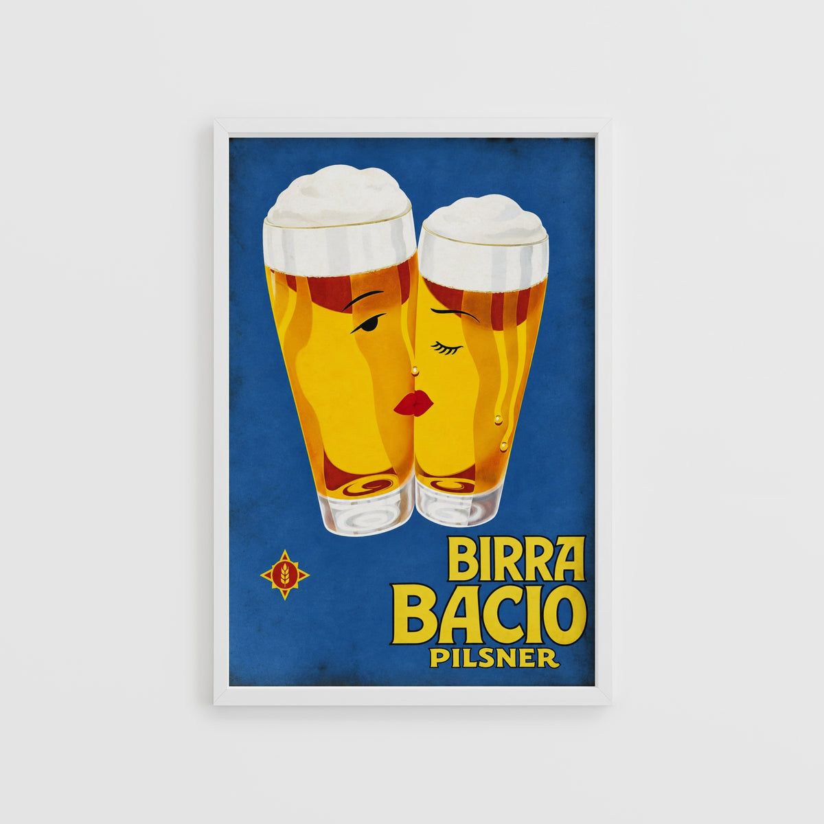 Vintage Birra Bacio Pilsner Beer Print Poster