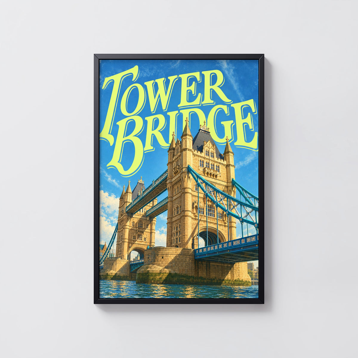 Vintage Tower Bridge London Poster, England Wall Art Print