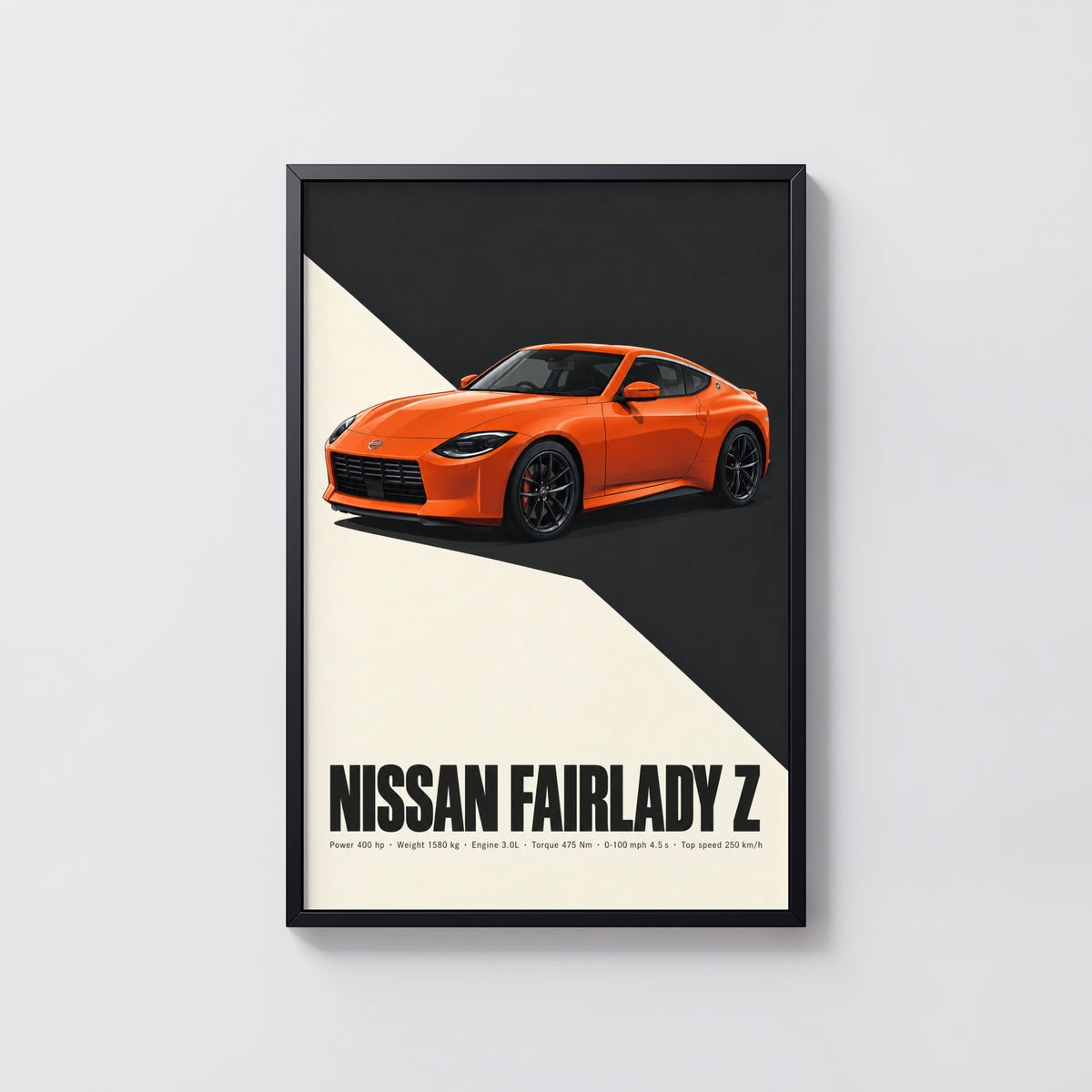 Vintage Nissan Fairlady Z Print, Orange Sports Car