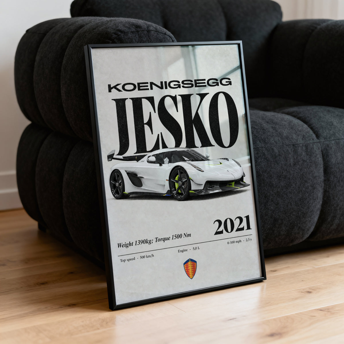 Vintage Koenigsegg Jesko Print, Supercar Wall Art