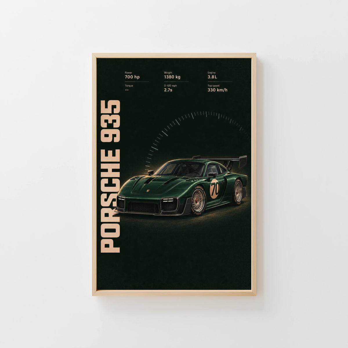 Vintage Porsche 935 Print, Racing Car Wall Art