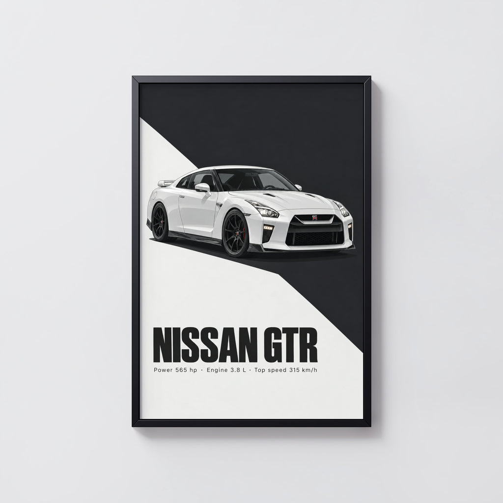 Vintage Nissan GTR Print, Car Wall Art