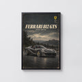 Vintage Ferrari Print, Supercar Wall Art