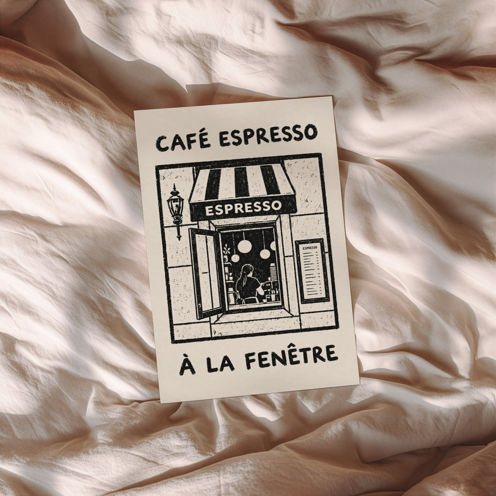 Vintage Cafe Espresso Print and Poster, French Wall Art