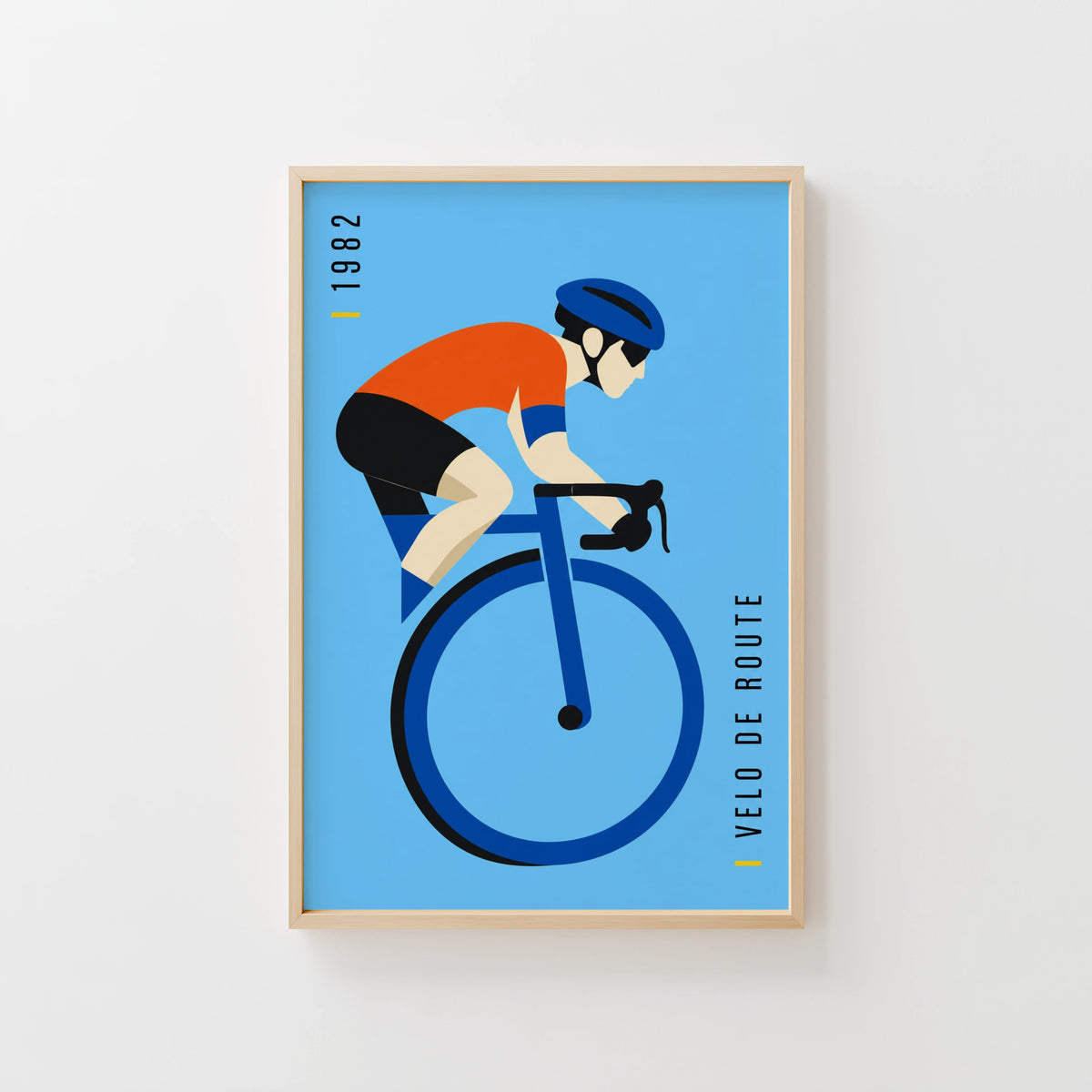 Vintage Cycling Poster, Road Cyclist Print, Wall Art