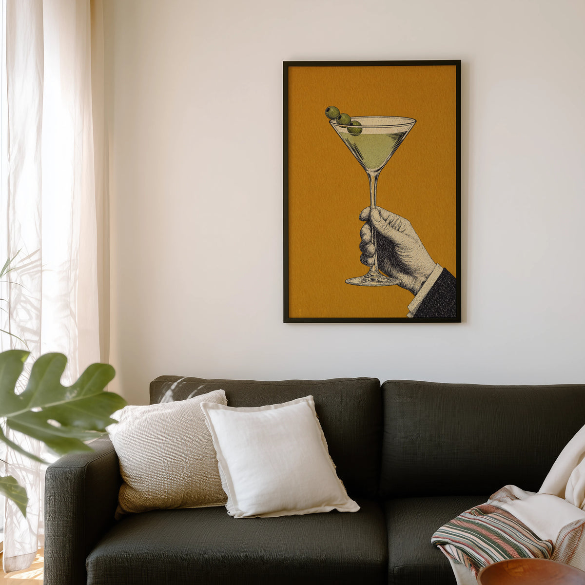 Vintage Martini Print Poster, Cocktail Bar Wall Art