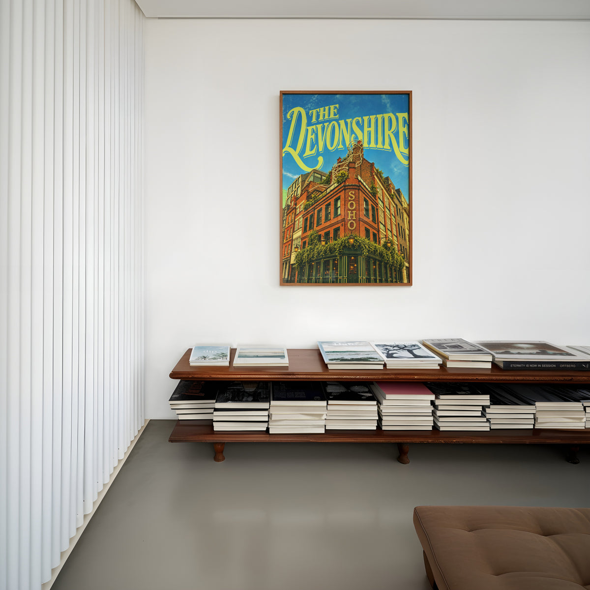 Vintage Soho London Poster, Devonshire Pub Wall Art Print