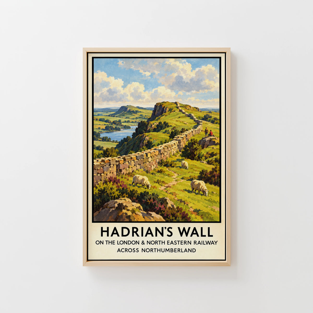 Vintage Hadrian's Wall Print Poster, Northumberland