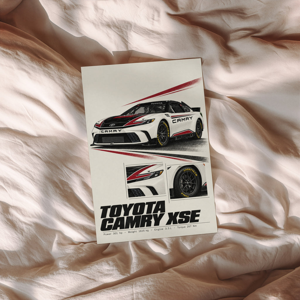 Vintage Toyota Camry Racing Car Print Wall Art