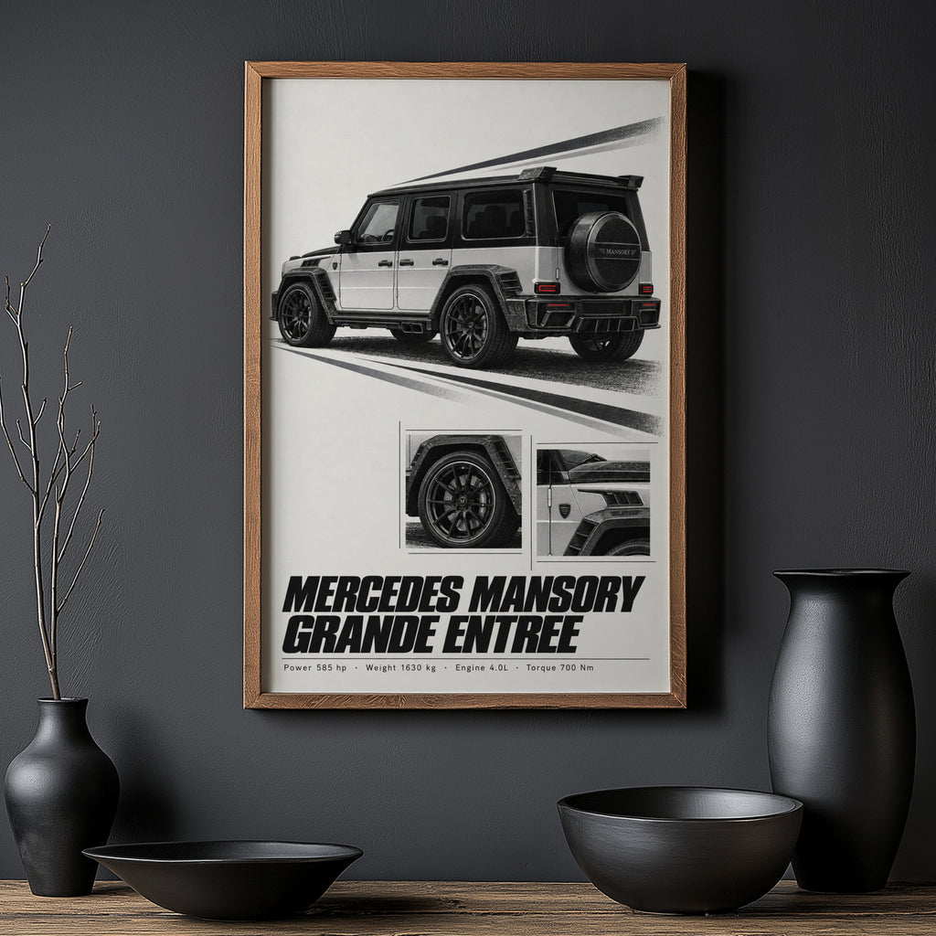 Vintage Mercedes Mansory Print, Car Wall Art