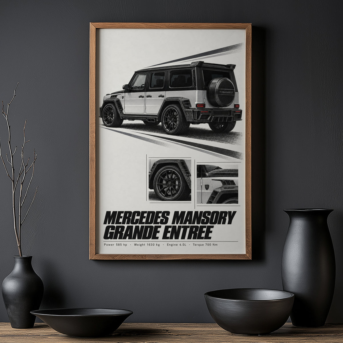 Vintage Mercedes Mansory Print, Car Wall Art