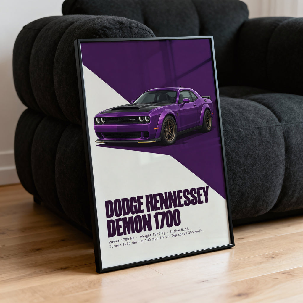 Vintage Dodge Demon Print, Muscle Car Wall Art