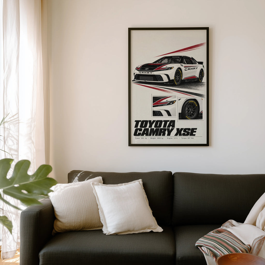 Vintage Toyota Camry Racing Car Print Wall Art