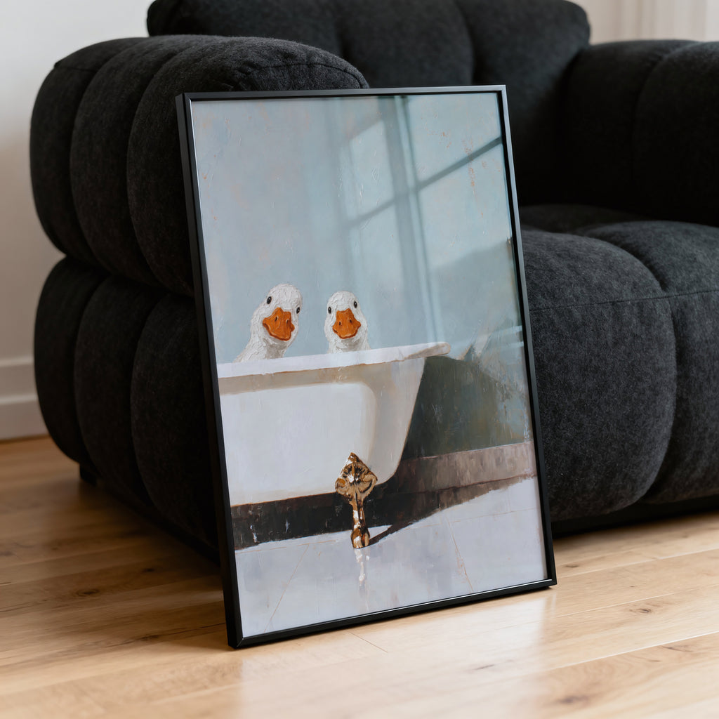 Vintage Duck Bathtub Print and Poster, Bathroom Art