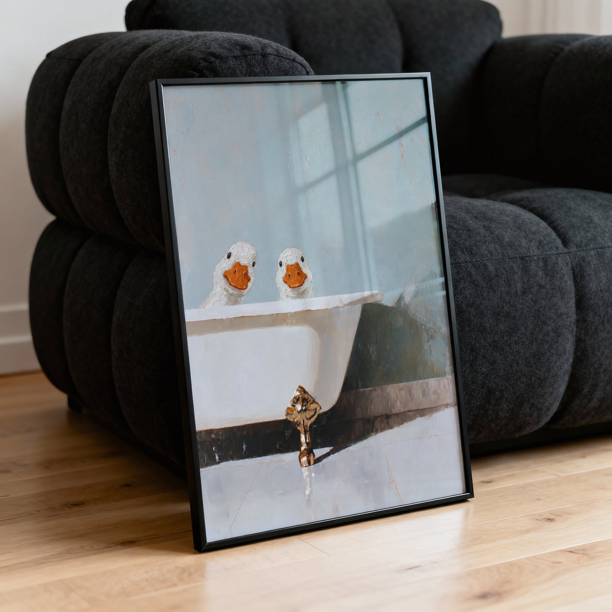 Vintage Duck Bathtub Print and Poster, Bathroom Art