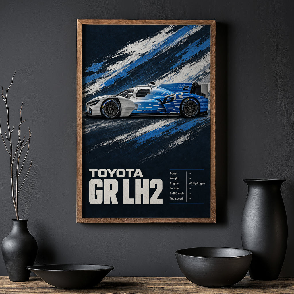 Vintage Toyota GR LH2 Print, Race Car Wall Art