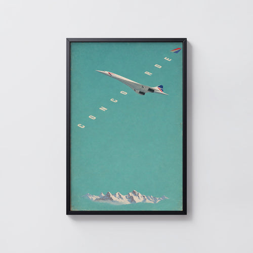 Vintage Concorde Poster, Aviation Wall Art Print