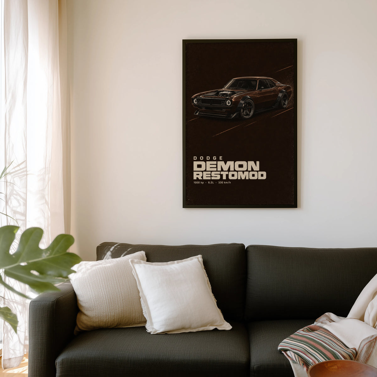 Vintage Dodge Demon Restomod Print, Car Poster