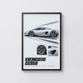 Vintage Koenigsegg CC850 Print, Supercar Wall Art