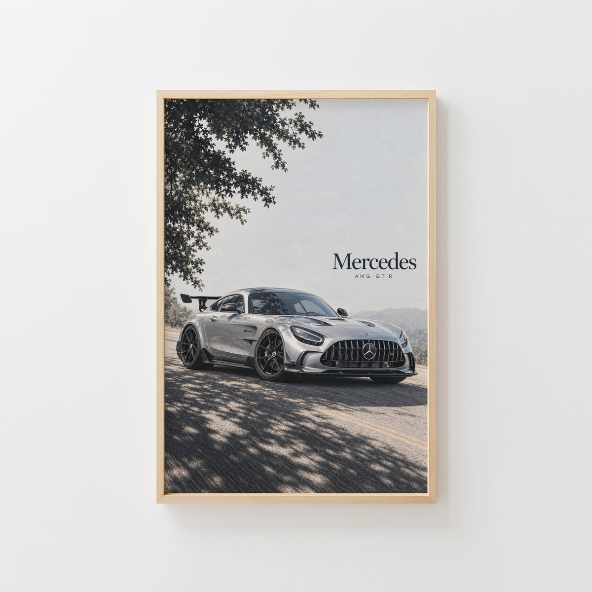 Vintage Mercedes AMG GT R Print, Car Wall Art