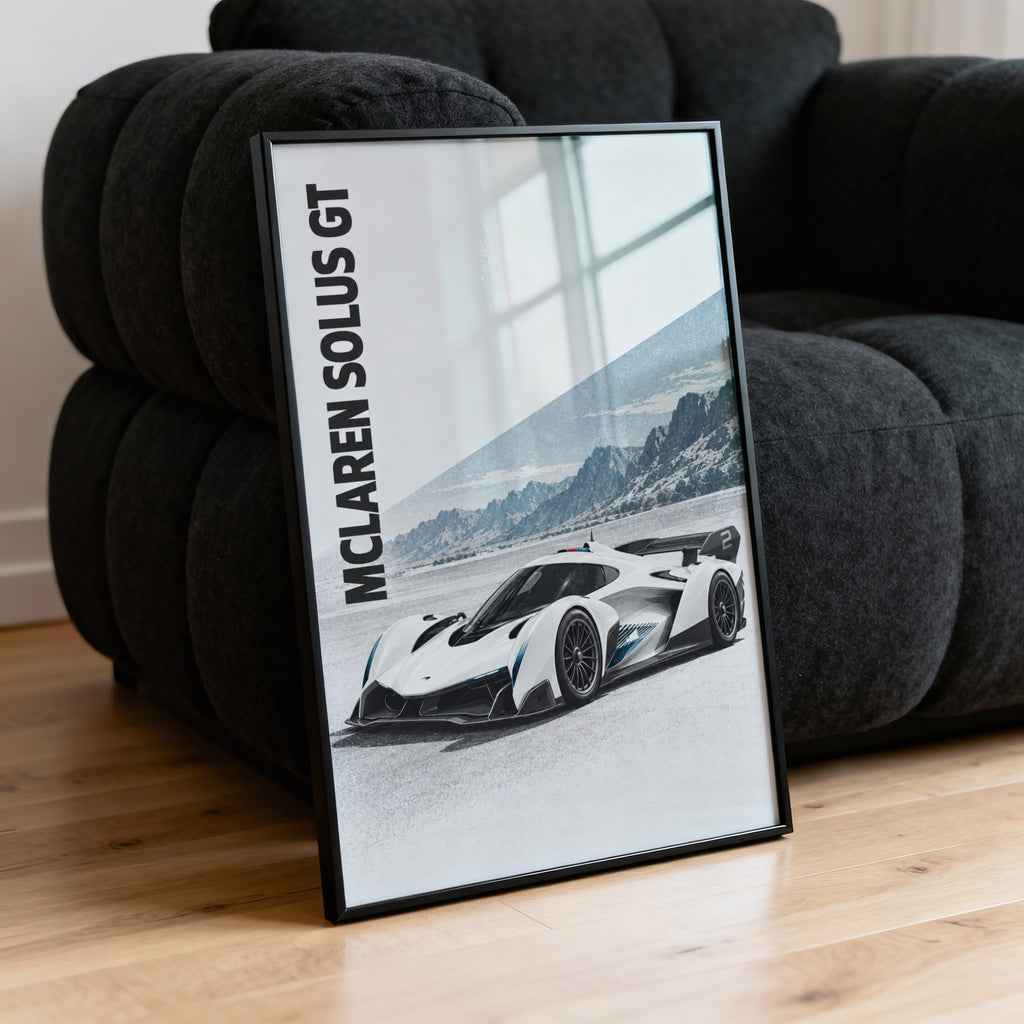 Vintage McLaren Solus GT Print, Car Wall Art
