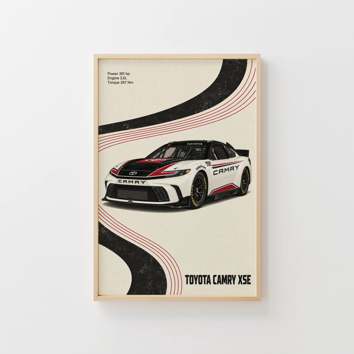 Vintage Toyota Camry Print, Race Car Wall Art
