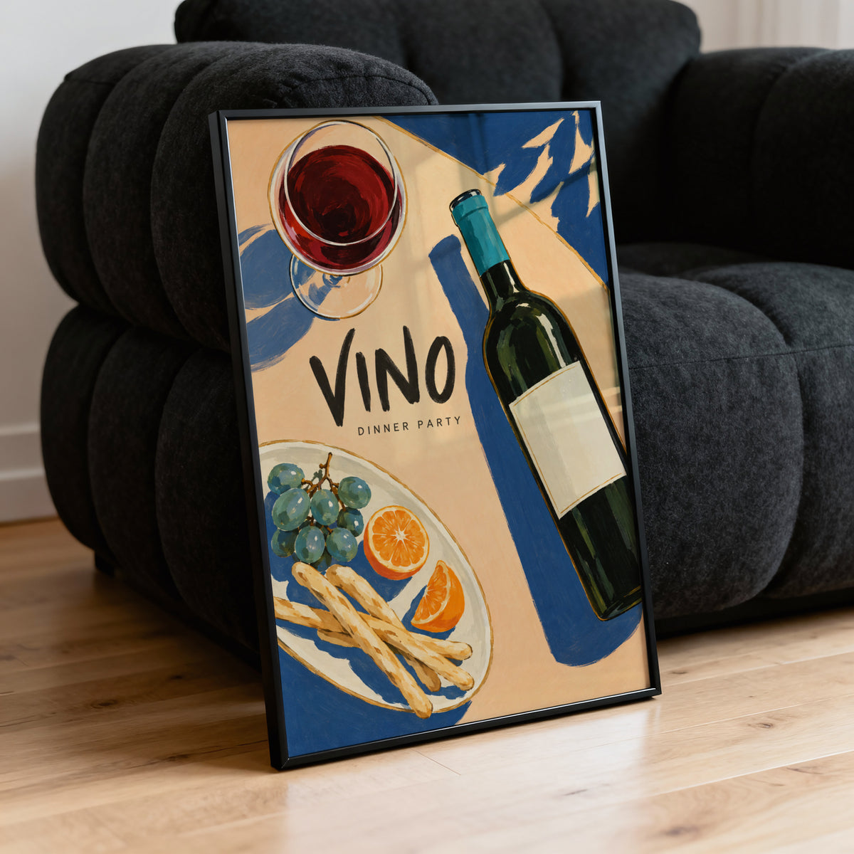 Vintage Wine Print Poster, Kitchen Wall Art, Vino