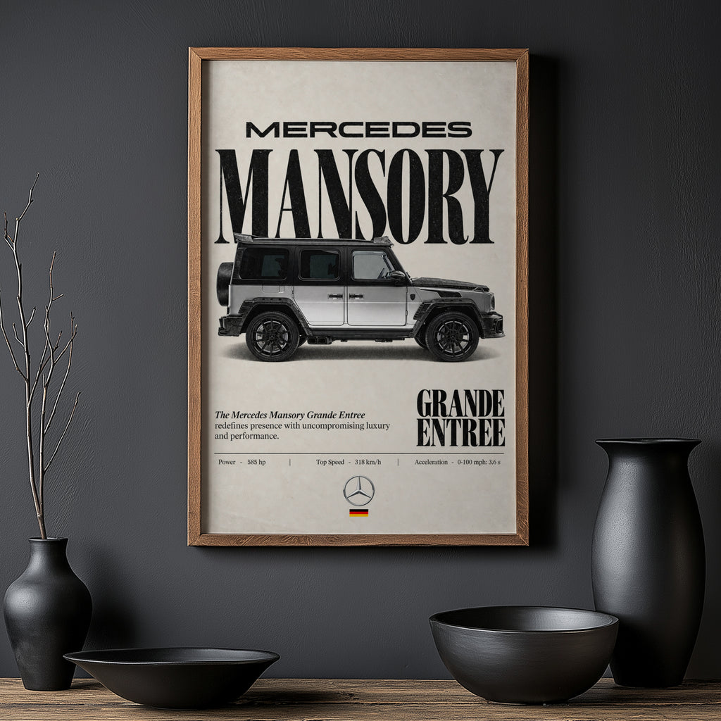 Vintage Mercedes Mansory Print, Car Wall Art