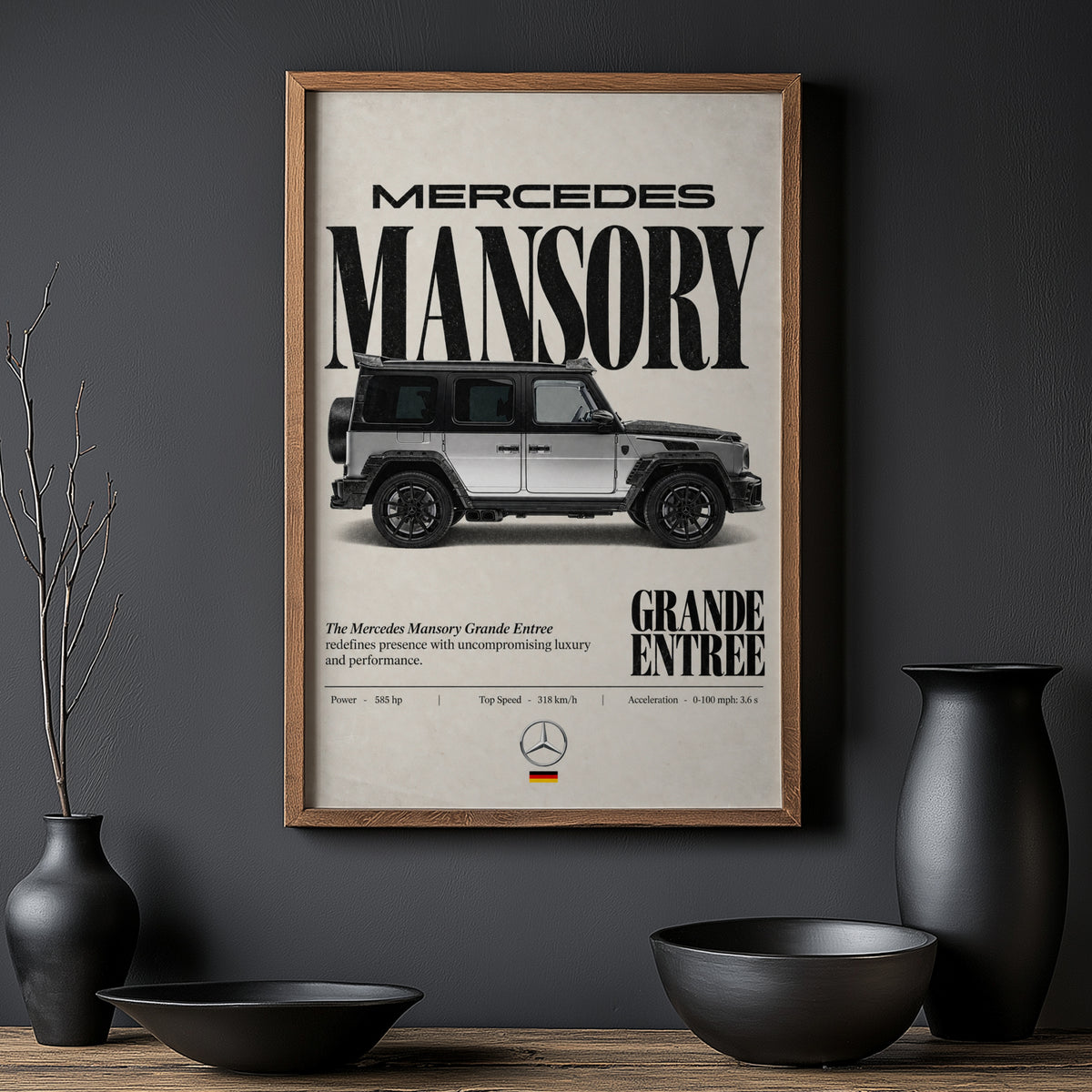 Vintage Mercedes Mansory Print, Car Wall Art
