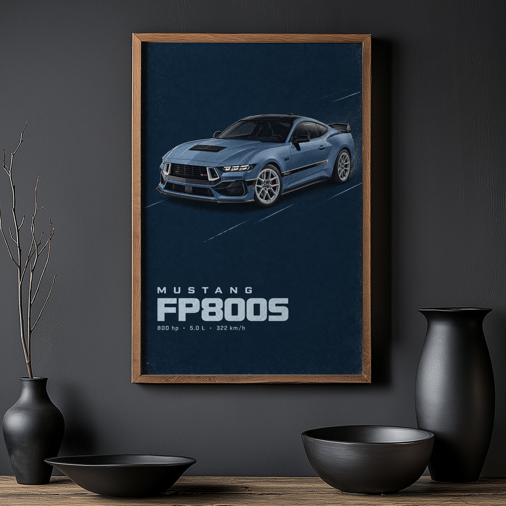 Vintage Mustang FP800S Car Print, Muscle Car Art