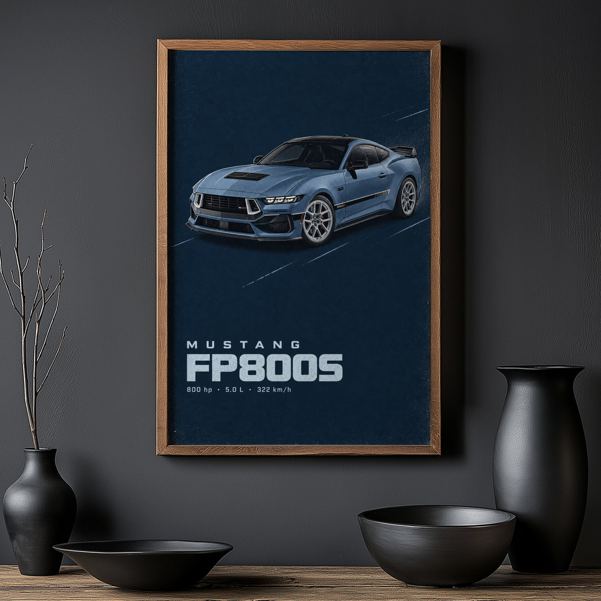 Vintage Mustang FP800S Car Print, Muscle Car Art