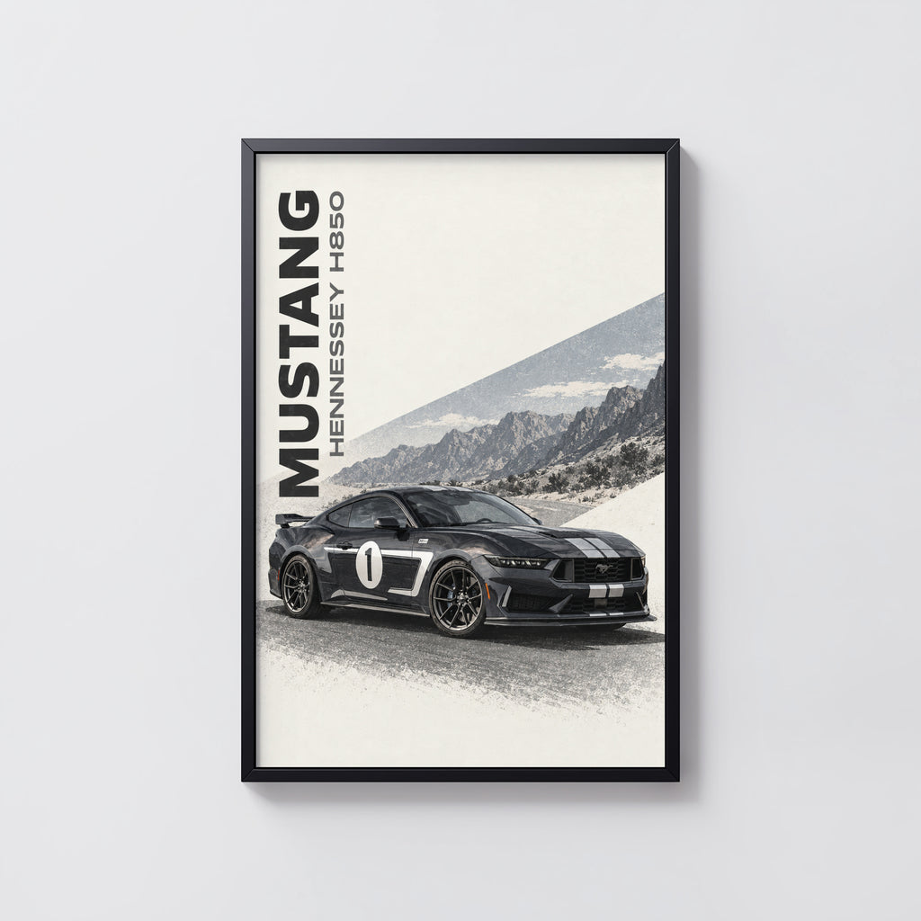 Vintage Mustang Print, Car Poster, Hennessey H850