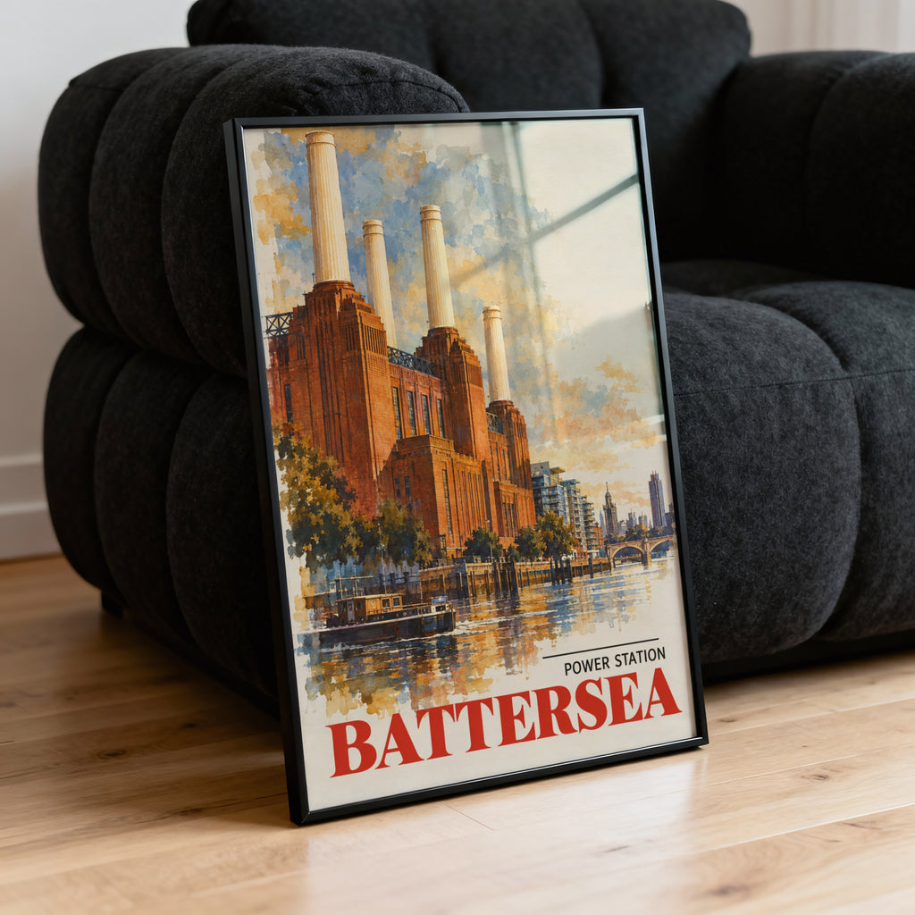 Vintage Battersea Power Station Poster, London Wall Art