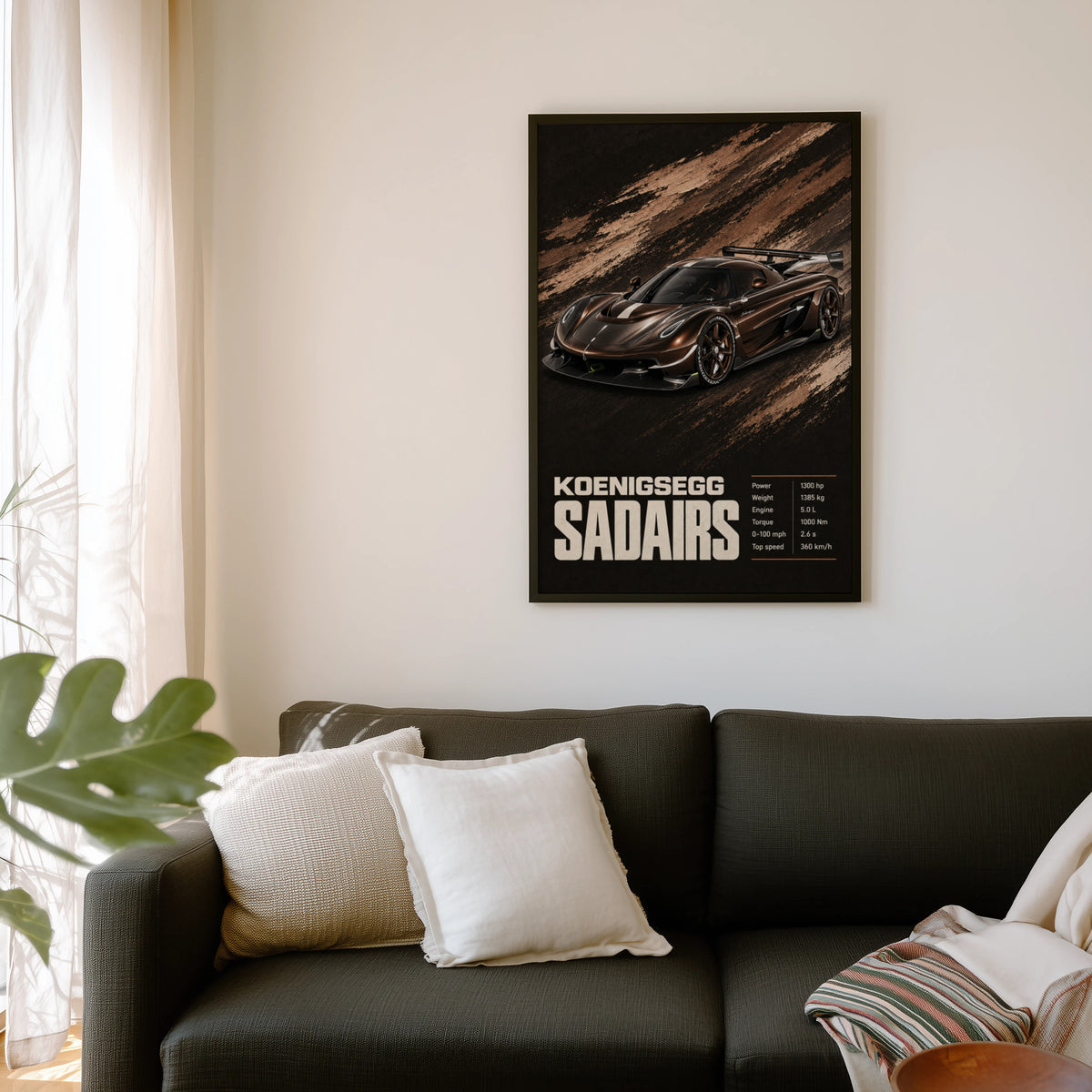 Vintage Koenigsegg Sadairs Print, Hypercar Wall Art